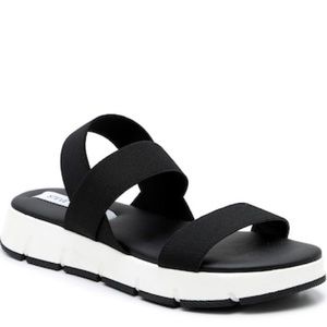 Steve Madden Gavia Sandals Size 10 Black and White Straps Gently Used